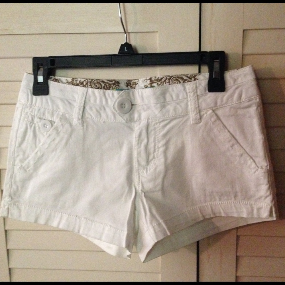 White Cotton Shorts